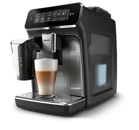 PHILIPS Series 3300 LatteGo EP3349/70 MACCHINA CAFFÉ AUTOMATICA, Nero, Argento