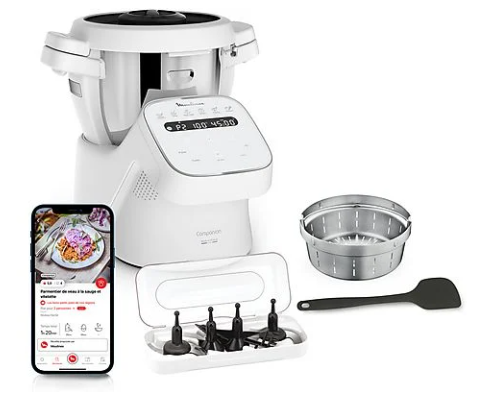 MOULINEX Companion HF8401 ROBOT DA CUCINA, 1550 W, capacità ciotola 4,5 l, Bianco
